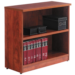 Alera® Valencia 30"H 2-Shelf Bookcase/Storage Cabinet, Medium Cherry