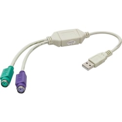 SYBA Multimedia USB 1.1 to PS2 Connector (Keyboard and Mouse) - 1.04 ft (PS/2)/USB Data Transfer Cable for Keyboard/Mouse - First End: 1 x 6-pin Mini-DIN (PS/2) - Female - Second End: 1 x USB 1.1 Type A - Male - Splitter Cable - 1