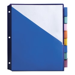 Office Depot® Brand Double-Pocket Insertable Plastic Divider, 8-Tab, 9" x 11", Assorted Colors