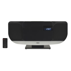 JENSEN Bluetooth® JBS-215 Wall-Mountable Music System With CD Player And FM Radio, 9.1"H x 19.6"W x 4.9"D, Black