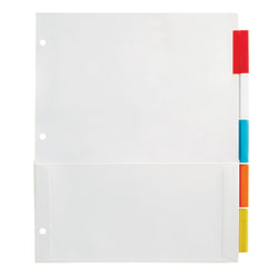 Office Depot® Brand Insertable Pocket Dividers With Tabs, 9 1/8" x 11 1/4", Assorted Colors, 5-Tab