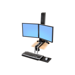 Ergotron® Workfit-S Dual Sit-Stand Workstation, Black
