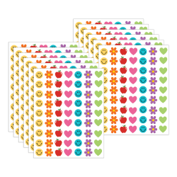 Teacher Created Resources Mini Stickers, Cool for School, 378 Per Pack, 12 Packs