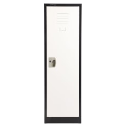 Alpine Kids’ 1-Tier Steel Locker, 48"H x 15"W x 15"D, Black/White