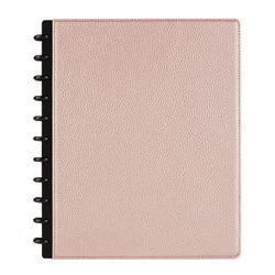 TUL® Discbound Notebook With Pebbled Leather Cover, Letter Size, Narrow Ruled, 60 Sheets, Rose Gold