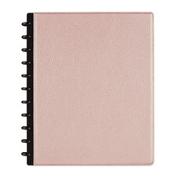 TUL® Discbound Notebook, Elements Collection, Letter Size, Leather Cover, Rose Gold/Pebbled, 60 Sheets