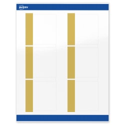 Avery® Print-To-The-Edge Labels With Sure Feed® Technology, S00-DJQ-PRWGP10, Square, 3" x 3", Glossy White, Preprinted Dipped Gold Edge Design, Pack Of 60