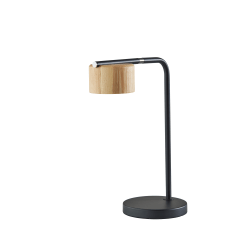 Adesso® Roman LED Desk Lamp, 17"H, Natural Shade/Black Base