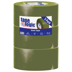 Tape Logic® Color Duct Tape, 3" Core, 3" x 180', Olive Green, Case Of 3