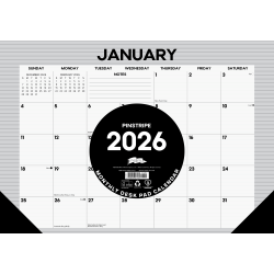 2026 Willow Creek Press Monthly Desk Pad Calendar, 12" x 17", Pinstripe, January To December, 57131