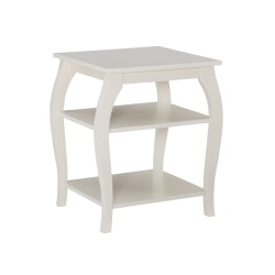 Powell Lahana Side Table With Shelves, 23"H x 20"W x 18"D, Off-White