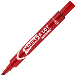 Avery® Marks A Lot® Permanent Markers, Chisel Tip, Large Desk-Style Size, Red, Pack Of 12