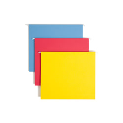 Smead® Premium Box-Bottom Hanging File Folders, 2" Expansion, Letter Size, Assorted Colors, Box Of 25 Folders