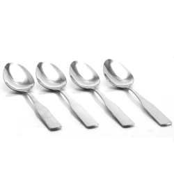 Gibson Classic Profile Dinner Spoons, 7-1/2" x 1-3/4" x 1/8", Silver, Pack Of 4 Spoons