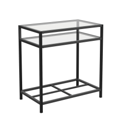 Sauder® Carolina Grove Contemporary Glass And Metal Coffee Table, 25"H x 14-1/6"W x 24"D, Clear/Black