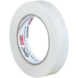3M™ 2600 Masking Tape, 3" Core, 1" x 180', White, Case Of 36
