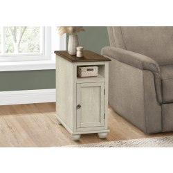 Monarch Specialties Avia Rectangular Accent Table, 24-1/4"H x 11-3/4’W x 21-3/4"D, Antique White