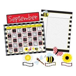 Barker Creek Chart And Accent Set, With Calendar, 22" x 5 1/2", Buffalo Plaid
