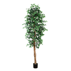 Nearly Natural 9’H Artificial Ficus Tree, 108"H x 46"W x 46"D, Green/Black