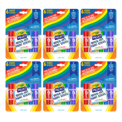 Crayola Project Quick Dry Paint Sticks, 3-1/2", Assorted Colors, 6 Sticks Per Pack, Bundle Of 6 Packs
