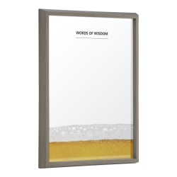Kate and Laurel Blake Non-Magnetic Framed Dry-Erase Printed Glass, 18" x 24", Beer Words of Wisdom by The Creative Bunch Studio, Gray Plastic Frame