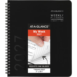 AT-A-GLANCE® Contemporary Lite 2027 Weekly Monthly Planner, Black, Medium, 7" x 8 3/4"