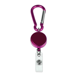 MyID Reel Carabiner Card Holder, 1 1/4", Pink