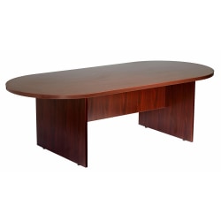 Boss Office Products 95"W Wood Race Track Conference Table, Mahogany