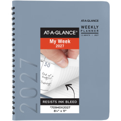AT-A-GLANCE® Contemporary 2027 Weekly Monthly Planner, Drizzle, Large, 8 1/4" x 11"