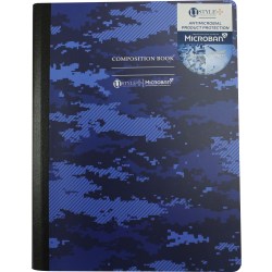 U Style Composition Book With Microban® Antimicrobial Protection, 7.5" x 9.75", Wide Rule, 200 Pages (100 Sheets), Blue Camo