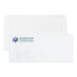 Custom Full-Color #10 Business Envelopes With Single Window, Self Seal, 4-1/8" x 9-1/2", White Wove, Box Of 250 Envelopes