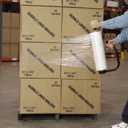 Office Depot® Brand Cast Clear Hand Stretch Film, 120 Gauge, 15" x 1000', Pack Of 4