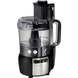Hamilton Beach 10-Cup Stack & Snap Food Processor with Big Mouth, Black & Stainless - 10 Cup (Capacity) - 450 W Motor - Black Stainless