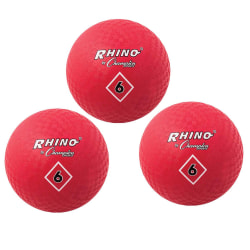 Champion Sports Playground Balls, 6", Red, Pack Of 3 Balls
