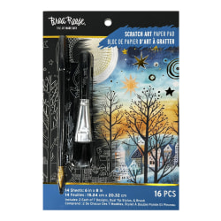 Brea Reese Scratch Art Pad, 6" x 8", Boho Landscapes