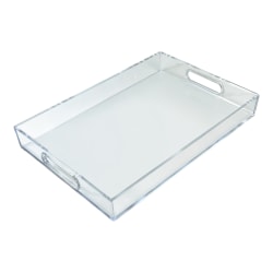 Azar Displays Acrylic Serving Tray With Handles, 16" x 11", Clear