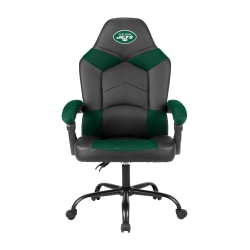 Imperial Adjustable Oversized Vinyl High-Back Office Task Chair, NFL New York Jets, Black/Green
