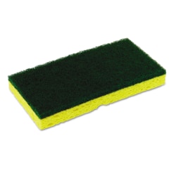 Continental® Medium-Duty Sponge N' Scrubber, 3.38 x 6.25, 0.88" Thick, Yellow/Green, 3/Pack, 8 Packs/Carton