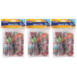 Creativity Street 100 Days Of School Bead Kits, Assorted Sizes, Multicolor, 12 Kits Per Pack, Set Of 3 Packs
