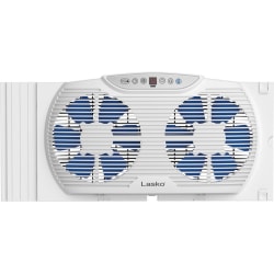 Lasko Electrically Reversible Twin Window Fan with Bluetooth - 3 Speed - Thermostat, Reverse Airflow, Timer, Bluetooth - 10.2" Height x 21.7" Width