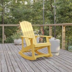 Flash Furniture Savannah All-Weather Adirondack Rocking Chair, Yellow