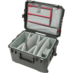 SKB Cases iSeries Protective Case With Padded Dividers And Wheels, 12-3/8" x 21" x 16", Gray