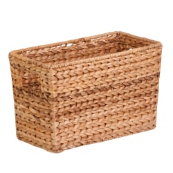 Honey-Can-Do Large Water Hyacinth Magazine Basket, 15 1/2"L x 5 5/16"W x 10"H, Brown/Natural