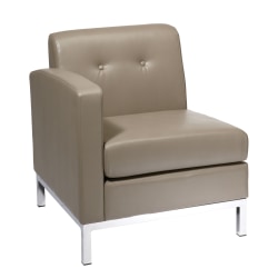 Office Star™ Avenue Six Wall Street Left Single Arm Chair, Smoke/Chrome