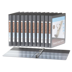 Office Depot Round Ring Binders, 8-1/2"L x 11"W, 125 Pages, Black, Pack Of 12