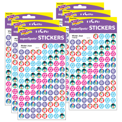 TREND superSpots Stickers, Winter Joys, 800 Per Pack, Set Of 6 Packs