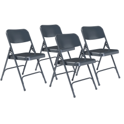 National Public Seating Series 200 Folding Chairs, Blue, Set Of 4 Chairs