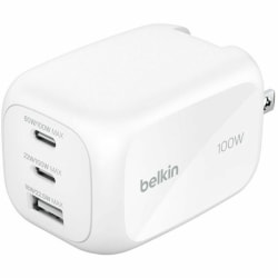 Belkin BoostCharge Pro 3-Port GaN Wall Charger 100W - 100 W - White