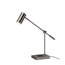 Adesso® Collette AdessoCharge LED Desk Lamp, 12-1/4"H, Brushed Steel