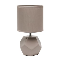 Simple Designs Round Prism Mini Table Lamp, 10-7/16"H, Gray